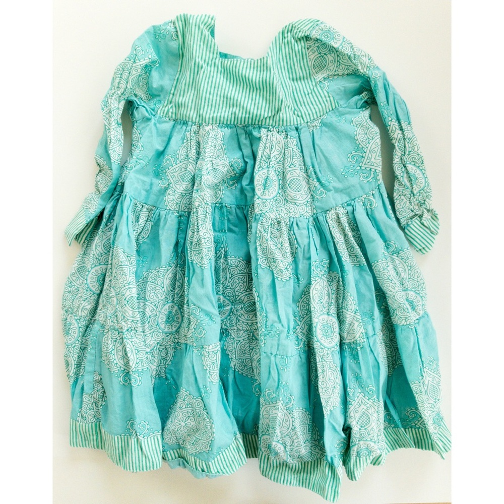 Masala Baby 2yrs Blue Paisley Dress